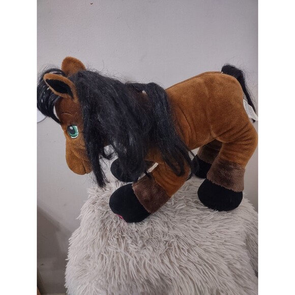 Build a Bear Horse Pony Brown Green Eyes Standing Plush Stuffed Animal - Picture 4 of 7